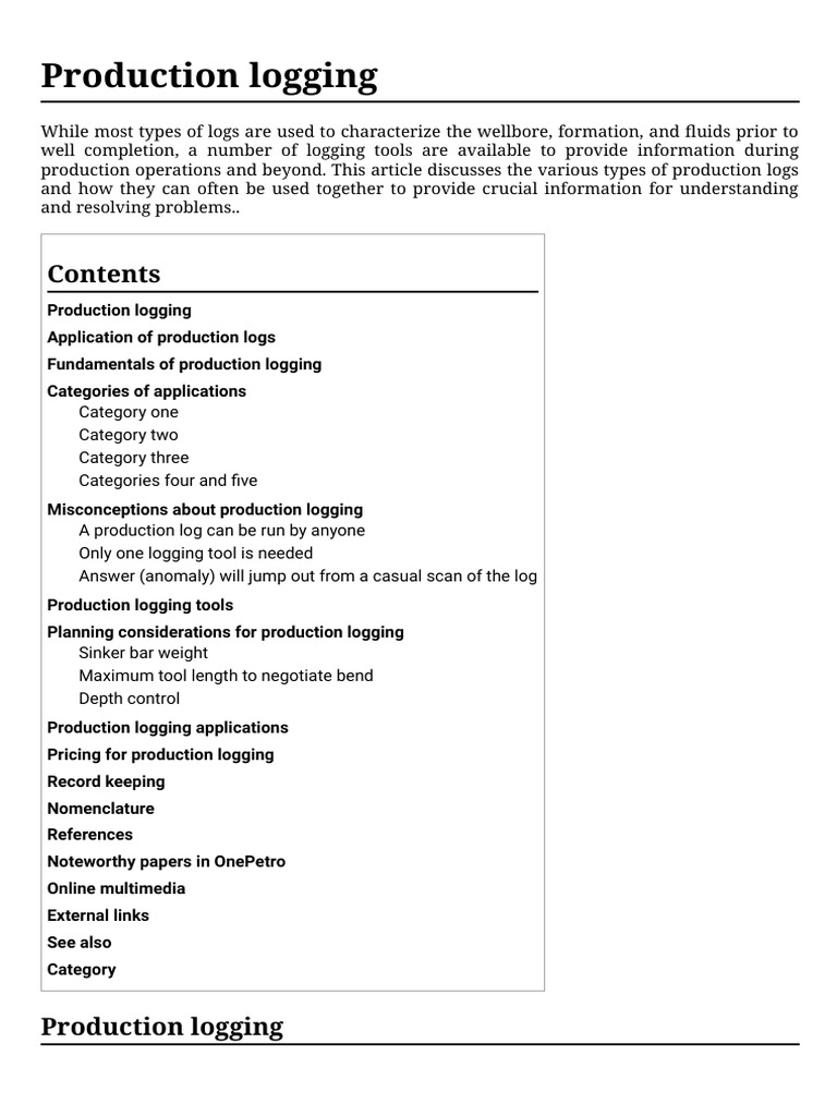 Production Logging Petrowiki Pdf Casing Borehole Flow Measurement