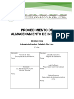 Procedimiento de Almacenamiento de Insumos