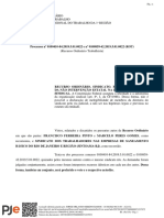 Recurso ordinário sobre eleições sindicais e autonomia da organização sindical