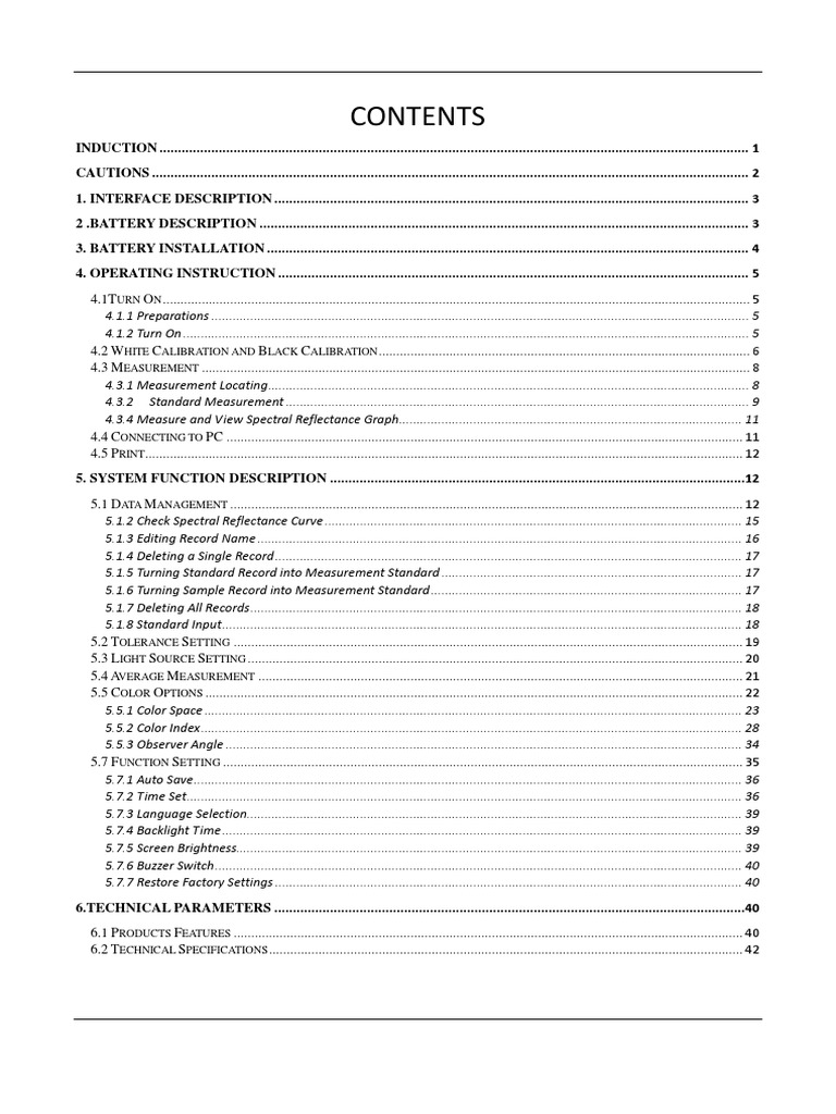 NS800 Colorimeter Operating Manual PDF Spectrophotometry Calibration