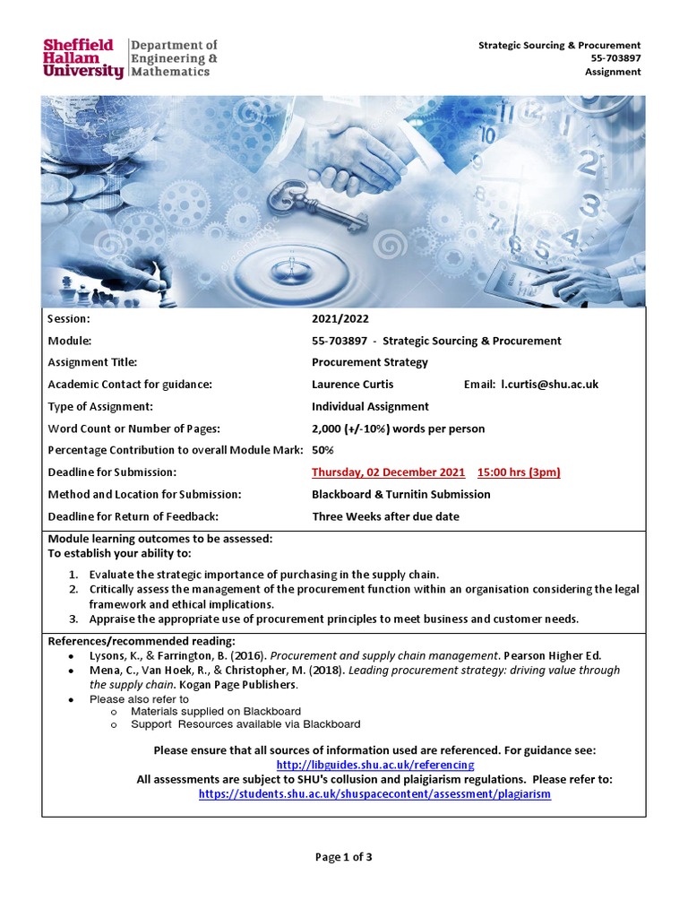 55-703897 Strategic Sourcing Procurement Assignment | PDF | Procurement ...