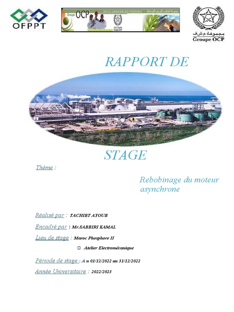Rapport de Stage : Rebobinage Moteur Asynchrone | PDF | Électricité ...