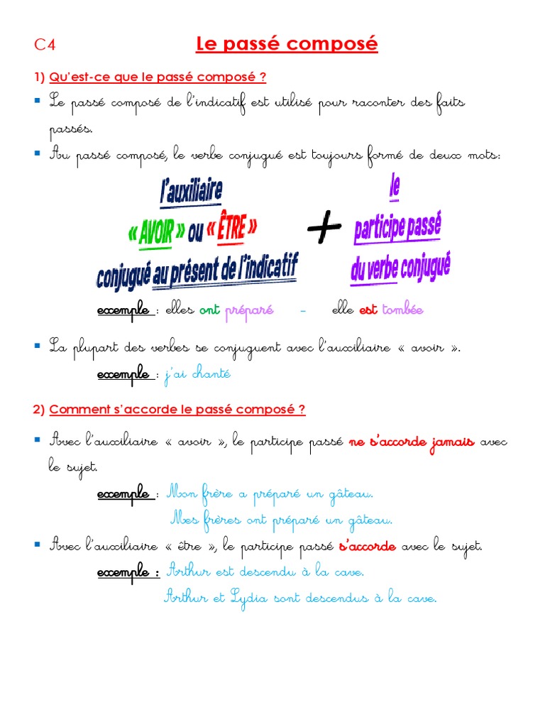 Comprendre le passé composé | PDF