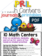 April Math Centers Jopurnals and Printables