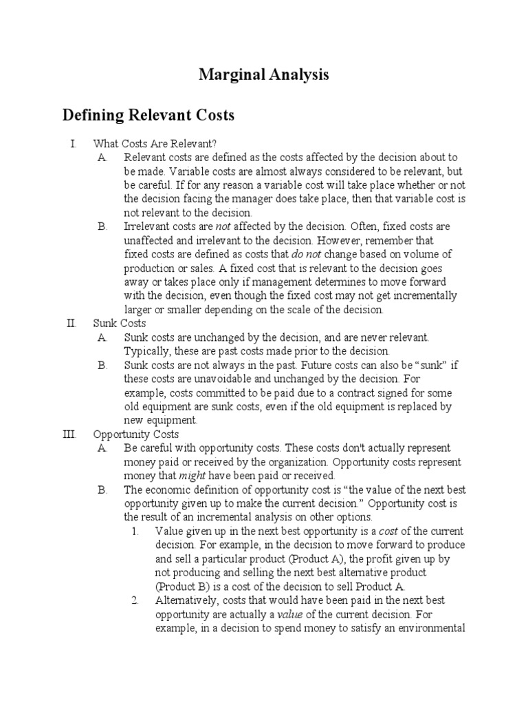 Cost Analysis for Decision Making | PDF | Opportunity Cost | Labour ...