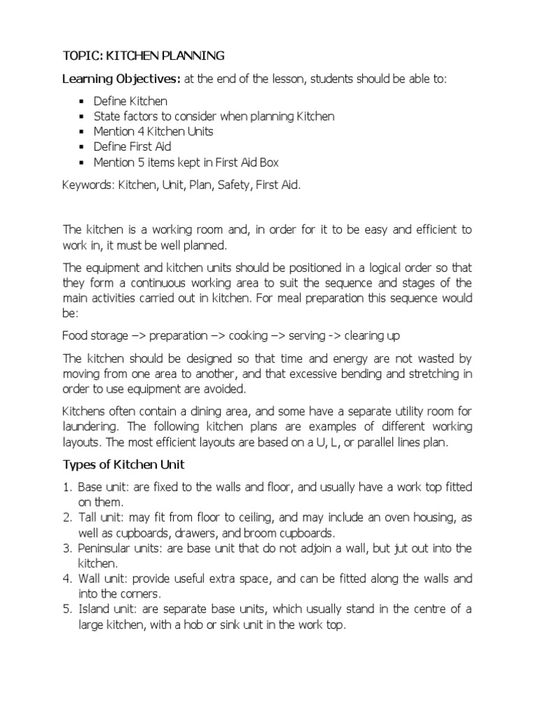 Kitchen Planning | PDF | Kitchen | Burn