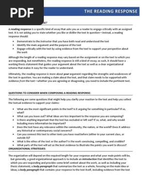 Reading Response
