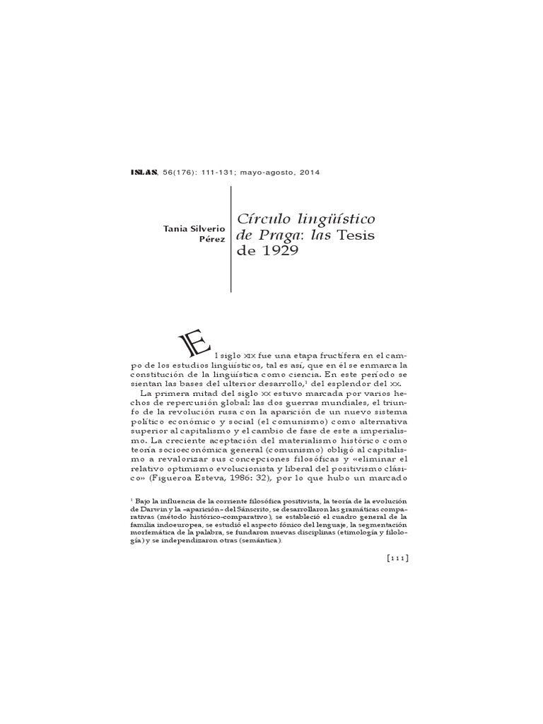 Círculo Lingüístico de Praga Descargar gratis PDF Lingüística