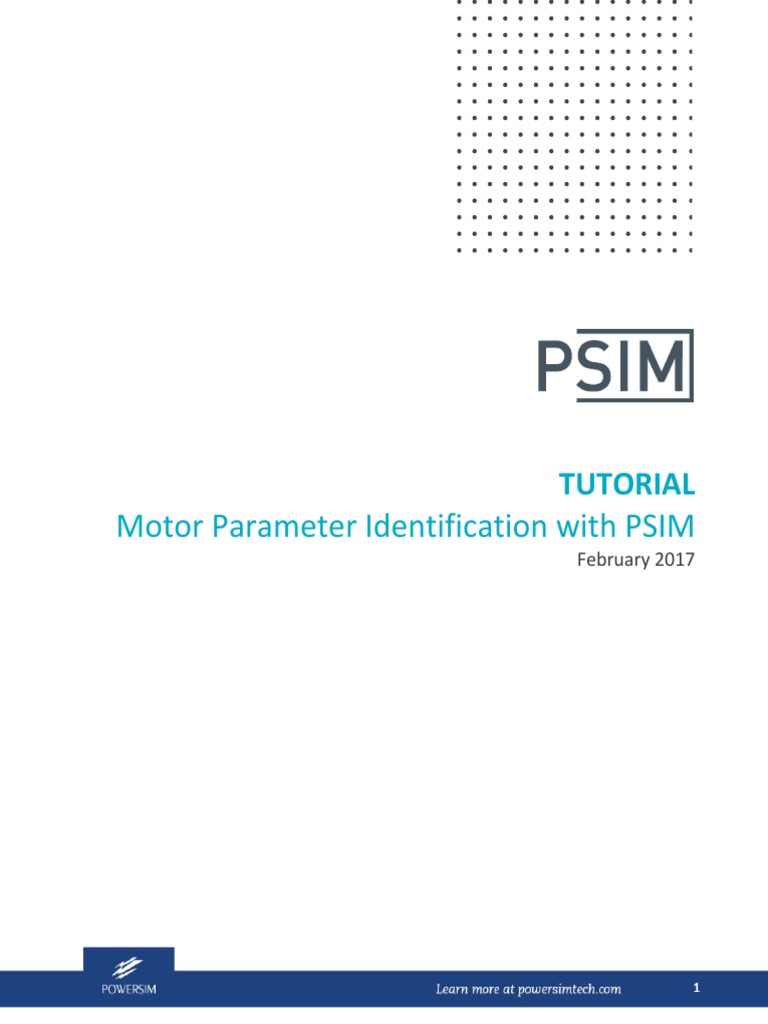 Tutorial Motor Parameter Identification With PSIM | PDF | Electric ...