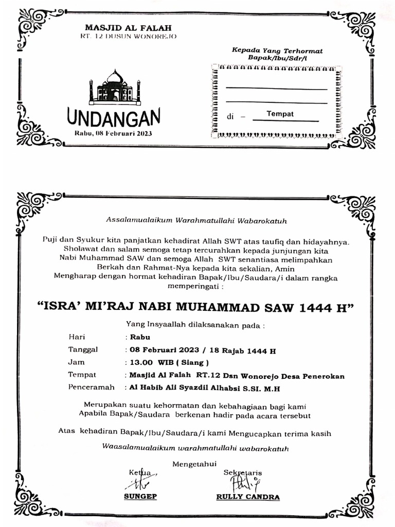 Undangan Masjid | PDF