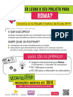 Projetos estudantis para viagem a Roma e prêmios