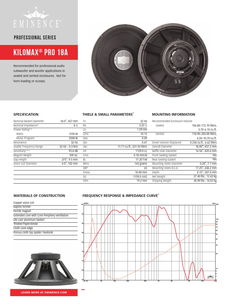 Kilomax Pro 18A | PDF | Loudspeaker | Signal Processing