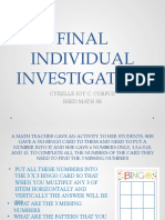 Final Individual Investigation