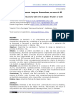 Prevalencia y Facores de Riesgo de Demencia en Personas de 80 Años