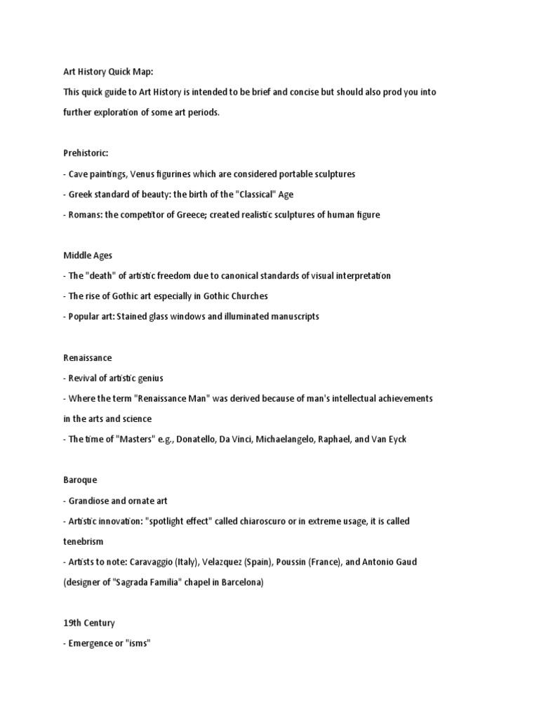 Art History Quick Map PDF Paintings Abstract Art