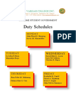 Duty Schedules
