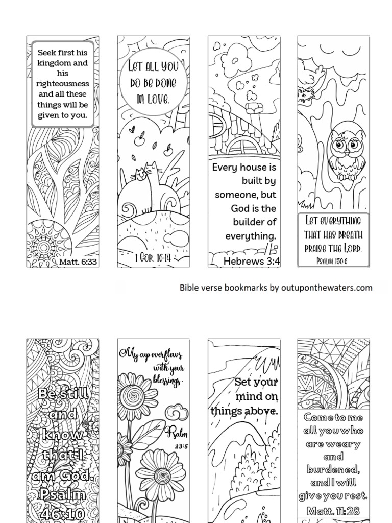 free printable bible verse coloring bookmarks | pdf