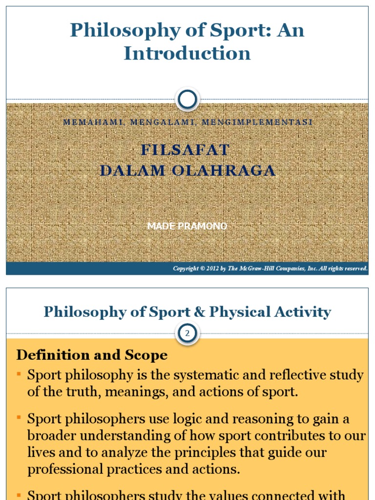 Philosophy of Sport PDF Goal Educational Assessment