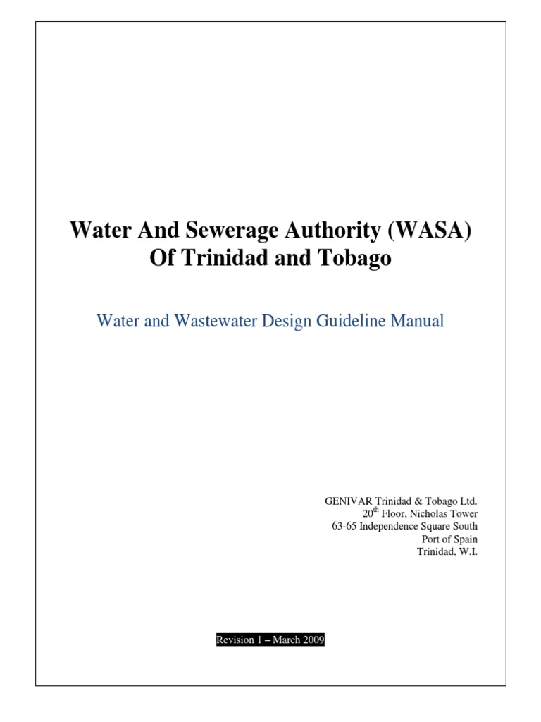 Water and Wastewater Design Guideline WASA Final PDF Sewage
