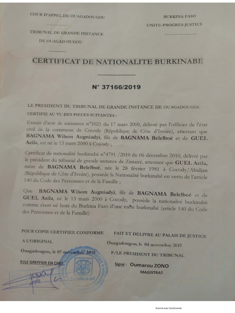 CERTIFICAT DE NATIONALIT visual data 7