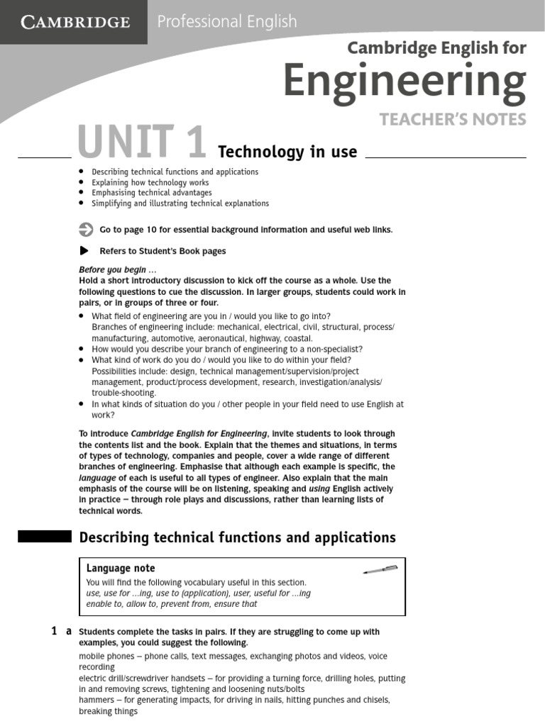 English For Engineering Teacher's Book PDF Metals Engineering