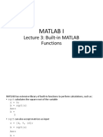 MATLAB Lecture 3 - Built-In Matlab Functions