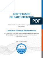 Documenos Tributarios Electrónicos-Certificado de Participación 15846