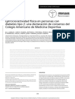 Ejercicioactividad Física en Personas Con Diabetes Tipo 2 - Una Declaración de Consenso Del Colegio Americano de Medicina Deportiva