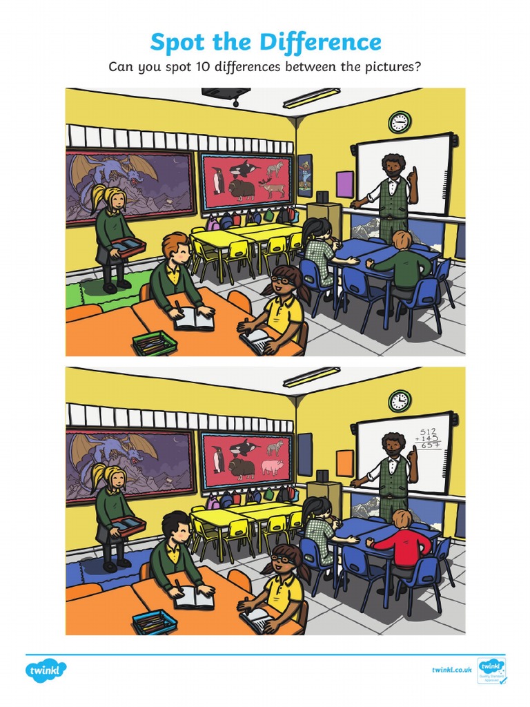 Au C 341 Classroom Spot The Difference Activity Sheet - Ver - 2 | PDF
