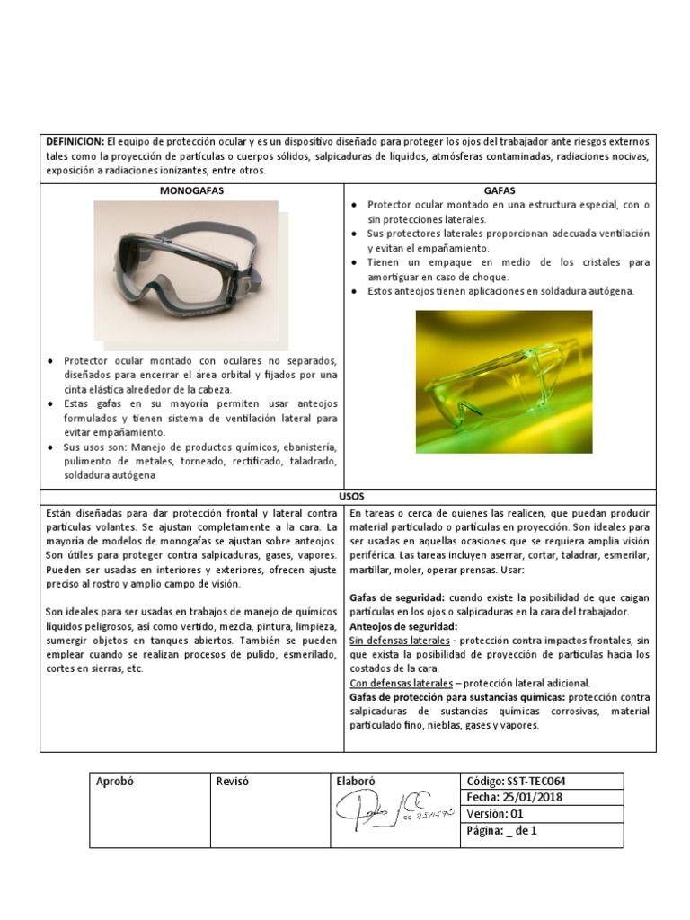 Protección ocular: Definiciones, tipos y recomendaciones de uso, PDF, Soldadura