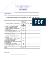 Assessment of Practicum (BSBA)