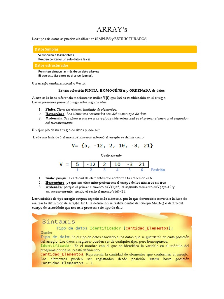 Teoría ARRAY | PDF | Ciencias de la Computación | Informática