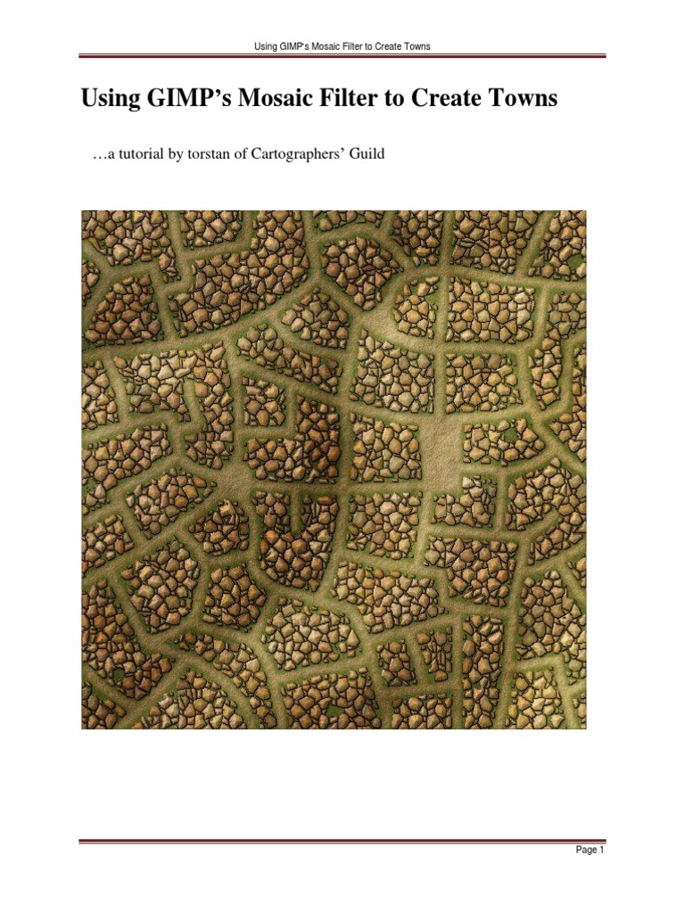 Using GIMP's Mosaic Filter to Create Towns PDF Graphic Design