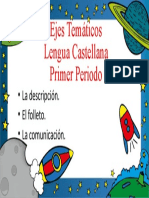 Ejes Temáticos Lengua Castellana Primer Periodo