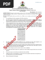 National Common Entrance Past Questions and Answers