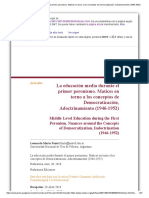 La Educación Media Durante El Primer Peronismo. Matices en Torno A Los Conceptos de Democratización, Adoctrinamiento (1946-1952)