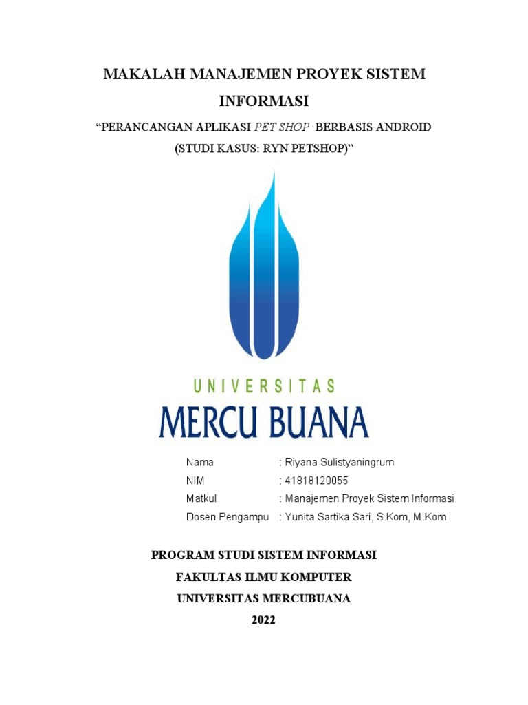 Manajemen Proyek Sistem Informasi | PDF