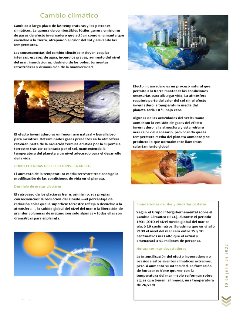 Impacto del Cambio Climático | PDF | Gases de efecto invernadero ...