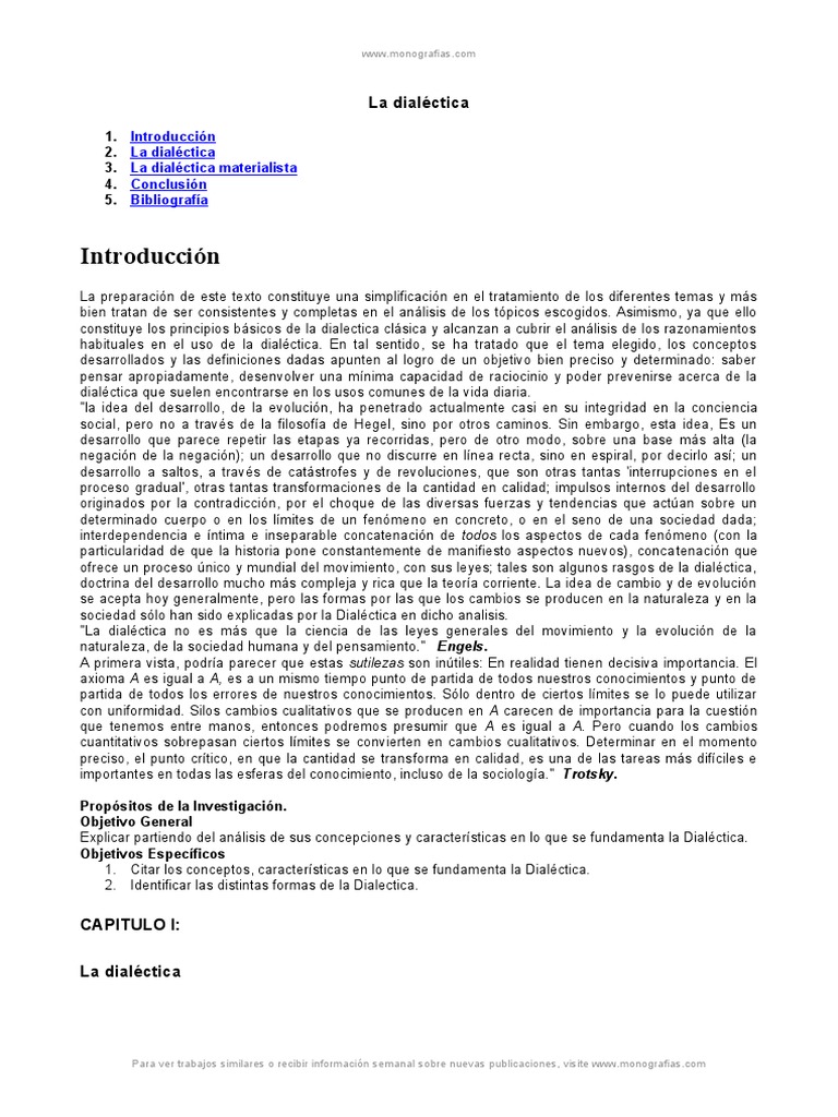 Análisis De La Dialéctica Como Método Filosófico De Razonamiento Pdf