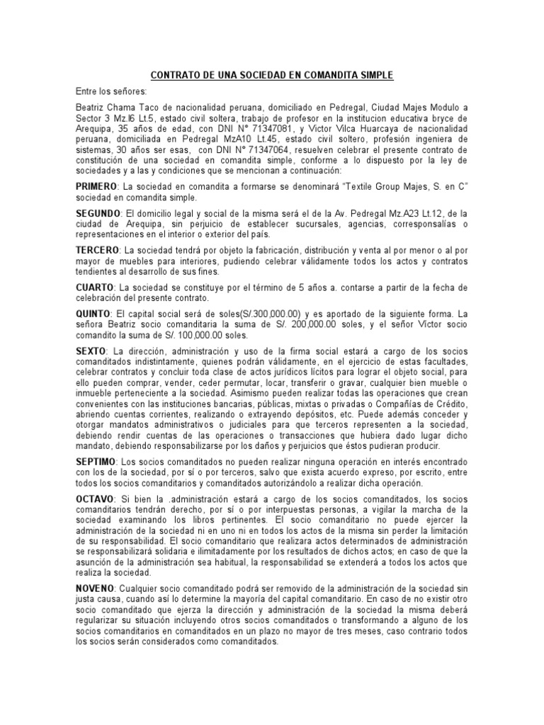 Comandita simple pdf