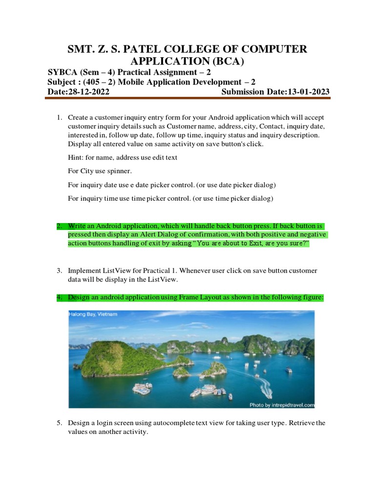 Practical assignment 2 405 2 mobile application development 2 pdf