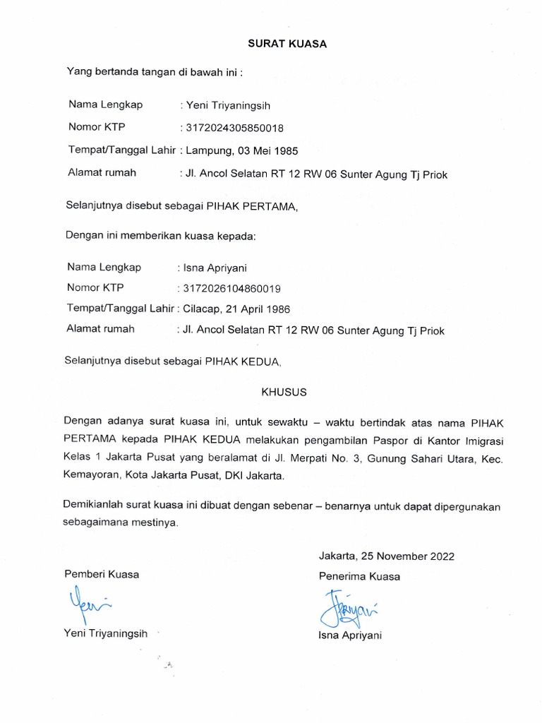 Surat Kuasa | PDF