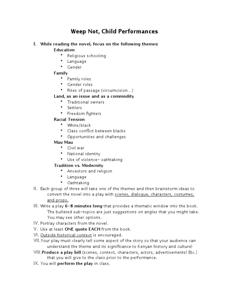 Weep Not Child Play PDF