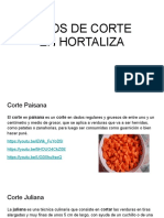 Tipos de Corte en Hortaliza