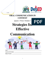 Strategies For Effective Communication: Oral Communication in Context