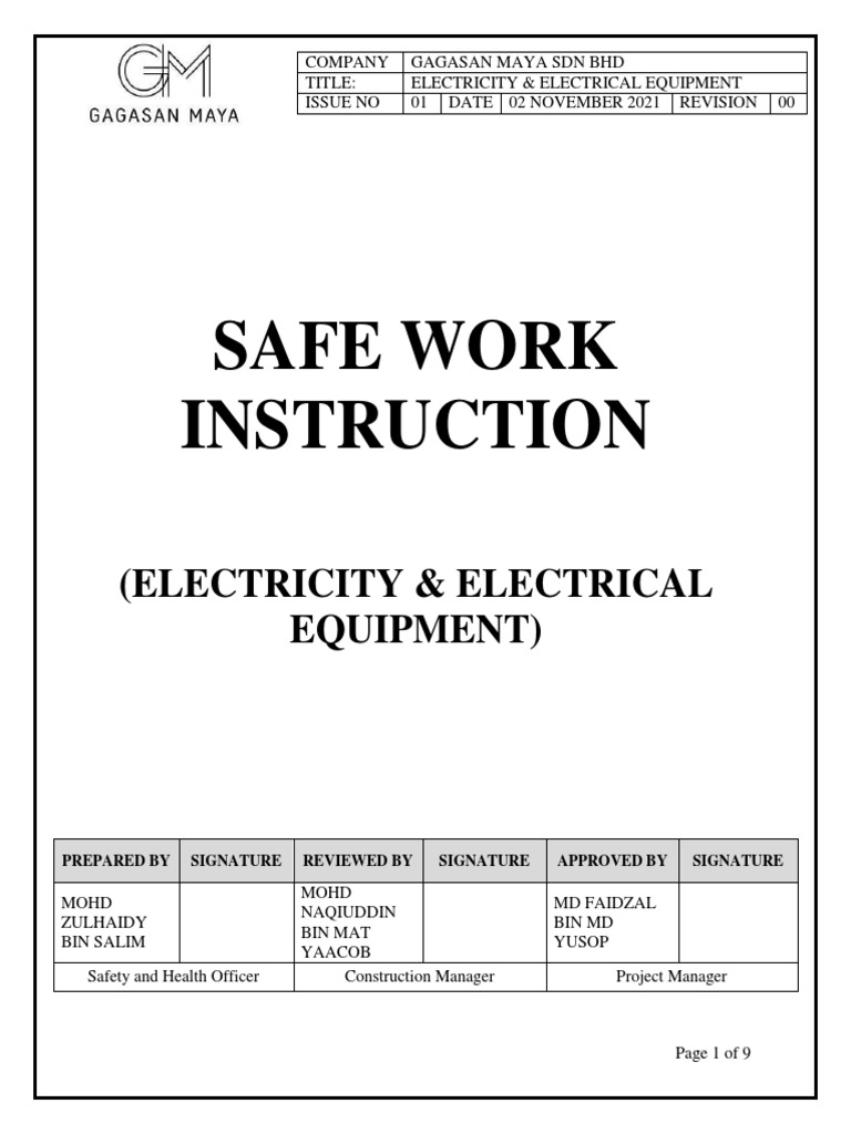 GMSB Level 3 SWI 007 Electricity and Electrical Equipment PDF