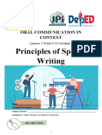 Principles of Speech Writing: Oral Communication in Context