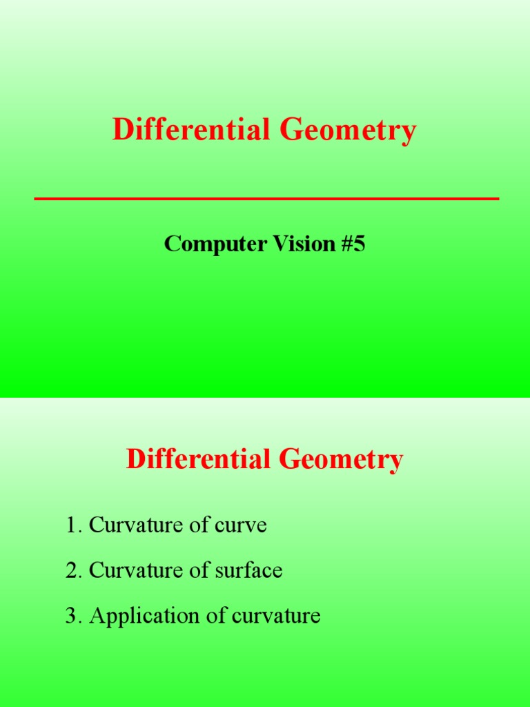 L5Differential Geometry PDF Curvature Curve
