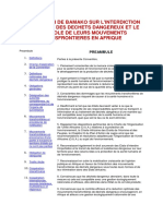 Convention de Bamako Sur Linterdiction Dimporter Des Dechets Dangereux Et Le Controle de Leurs