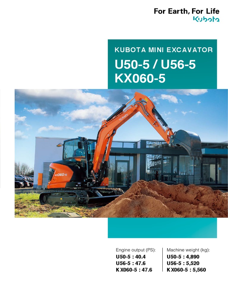 Kubota U50 5 - U56 5 - KX060 5 - EN | Download Free PDF | Manufactured ...